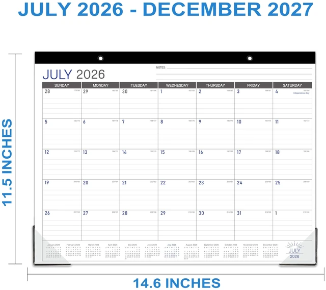 Alt view image 7 of 7 - 2027 Desk/Wall Calendar, Jul 2026 - Dec 2027, 14.6" x 11.5"