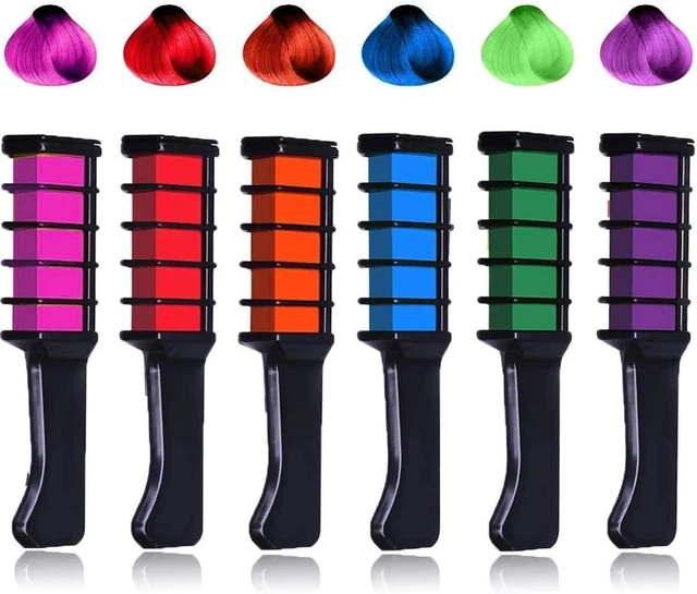 Alt view image 7 of 7 - LAWOHO Hair Chalk Comb, 6 Colors Temporary Hair Dye Marker, for Halloween, Christmas, Birthday, Party, Cosplay, Girls, Kids, Adults