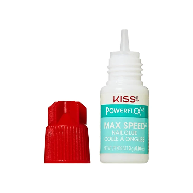 Alt view image 2 of 6 - Kiss PowerFlex Maximum Speed Nail Glue Fast Drying Adhesive for Glue-On Nails and Repairs with Nozzle Tip Applicator Ideal for Tips and Wraps 0.10 Oz (3g)