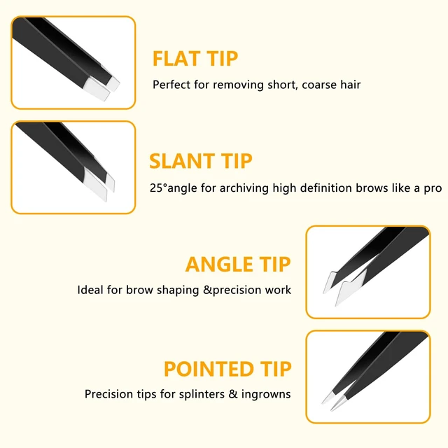 Alt view image 3 of 6 - DTDNZKN 4-Piece Stainless Steel Tweezers Set, Black