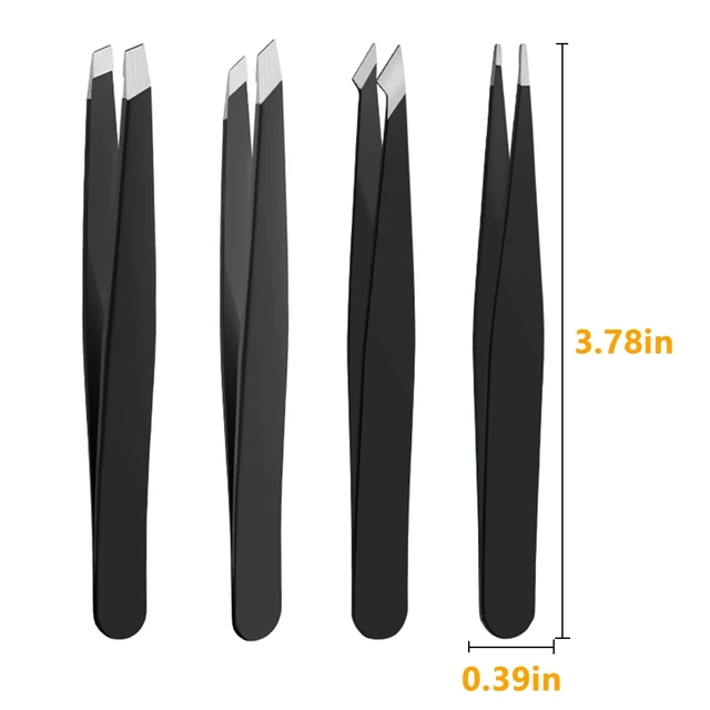 Alt view image 2 of 6 - DTDNZKN 4-Piece Stainless Steel Tweezers Set, Black