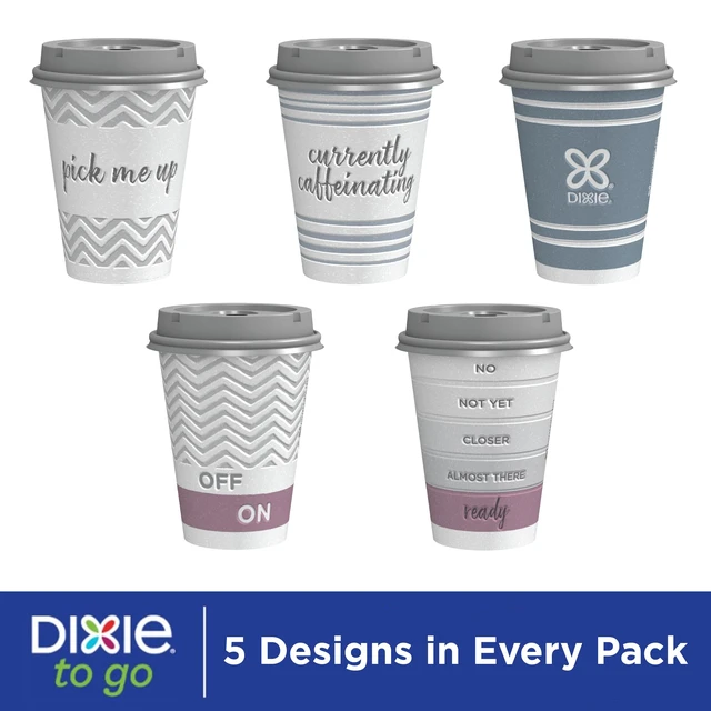 Alt view image 3 of 6 - Dixie Insulated Paper Coffee Cups With Lids, 12 oz, 14 Count, Pack of 2, For Hot or Cold
