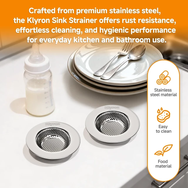 Alt view image 3 of 6 - 5" Kitchen Sink Drain Strainer 3-Pack, Food Catcher Drain Cover