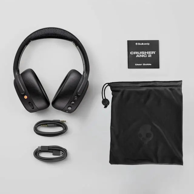 Alt view image 7 of 7 - Crusher ANC 2 Noise Cancelling Wireless Headphones - True Black | Multi-Sensory Crusher Bass, Over-Ear Fit, Bluetooth, 60 Hours Battery, Working Out, Gym, Travel, Studying, Music, Gaming