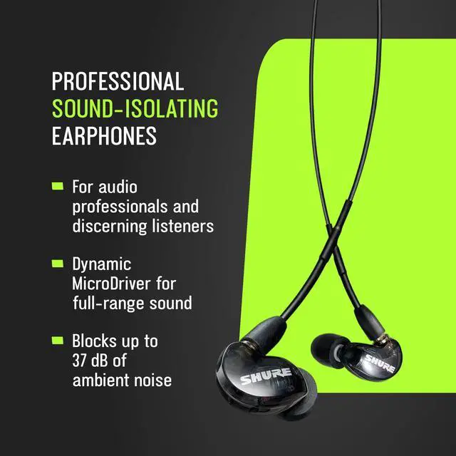 Alt view image 2 of 7 - SE215 PRO Sound Isolating Wired Earbuds - Clear | Professional in-ear monitors with deep bass, single dynamic driver, secure fit, detachable cable and carrying case