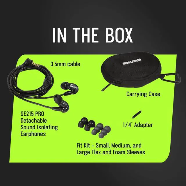Alt view image 3 of 7 - SE215 PRO Sound Isolating Wired Earbuds - Clear | Professional in-ear monitors with deep bass, single dynamic driver, secure fit, detachable cable and carrying case