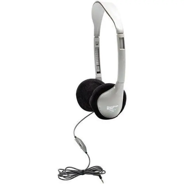 Alt view image 3 of 5 - HA2V SchoolMate On-Ear Stereo Headphones 25-Pack Gray, In-Line Volume Control, Replaceable Foam Cushions, Adjustable Headband, 5 ft Chew-Resistant Dura-Cord, 3.5mm Plug