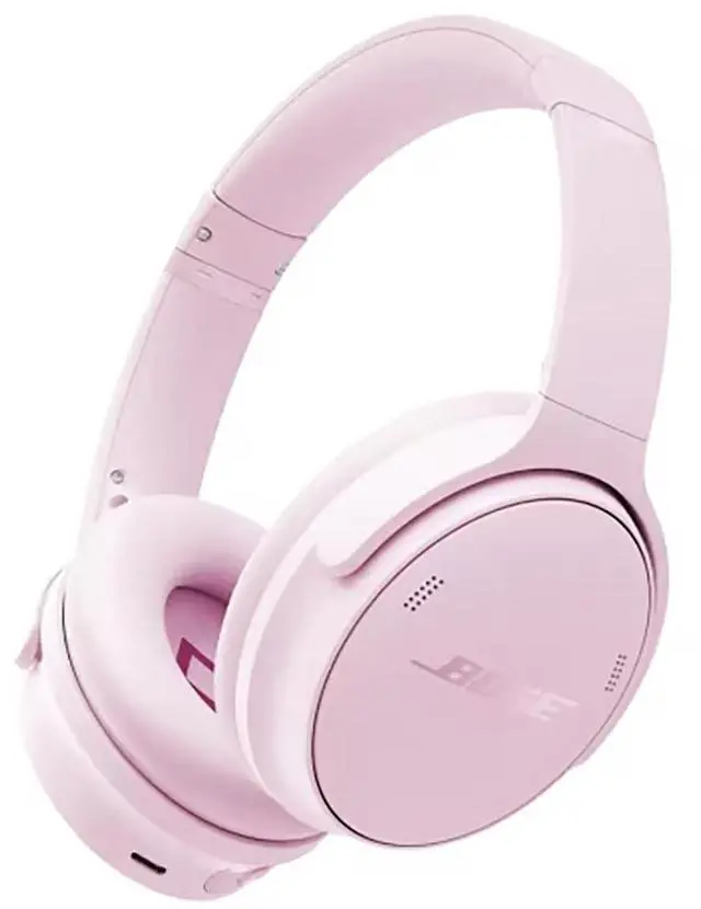 Alt view image 2 of 7 - QuietComfort Wireless Noise Cancelling Over-Ear Headphones, Petal Pink, Bundle with USB-C/-A Wall Charger