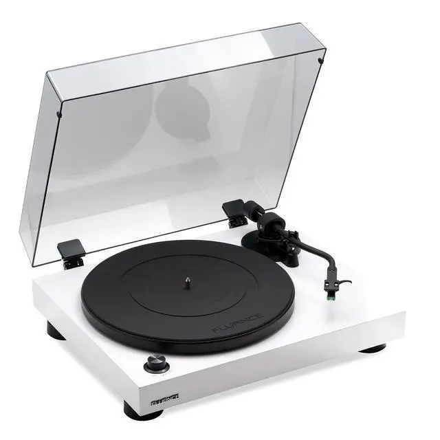 Alt view image 4 of 6 - RT81 Turntable with AT95E Cartridge, Belt Drive, Built-in Preamp, Adjustable Counterweight - Piano White