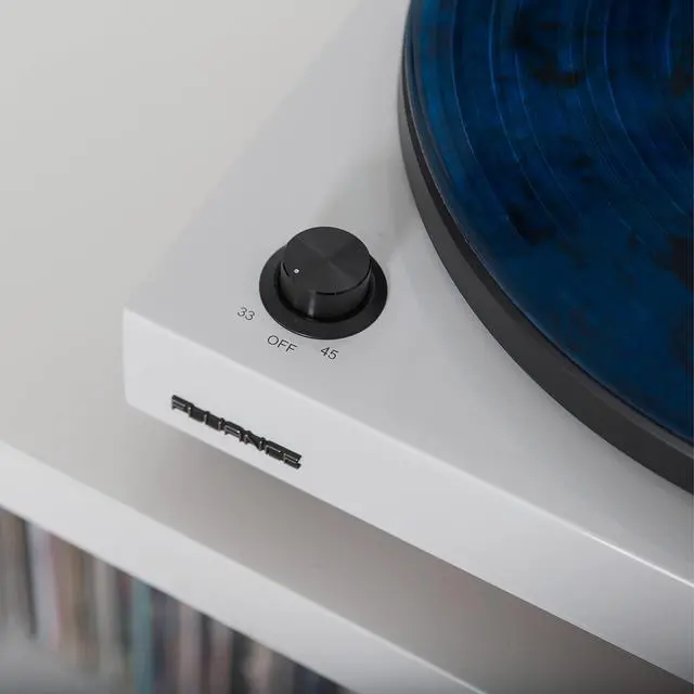 Alt view image 5 of 6 - RT81 Turntable with AT95E Cartridge, Belt Drive, Built-in Preamp, Adjustable Counterweight - Piano White