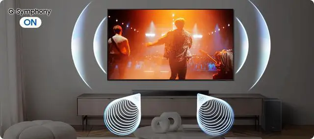 Alt view image 4 of 7 - HW-B650F B-Series Soundbar, 3.1ch Soundbar with Wireless Subwoofer, Center Channel, Q-Symphony, Adaptive Sound Lite, Game Mode, Bluetooth, Black