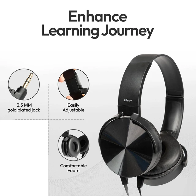 Alt view image 3 of 6 - Bulk Headphones for Classroom, 12 Pack Durable Wired School Headphones for Students. Teacher Must Haves Supplies from Elementary to College (Black Color)
