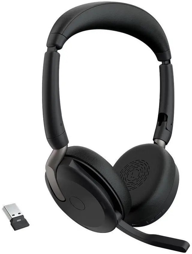 Main image of Evolve2 65 Flex Wireless Stereo Headset - Bluetooth, Noise-Cancelling ClearVoice Technology & Hybrid ANC - Works with All Leading UC Platforms Such As Zoom & Google Meet - Black