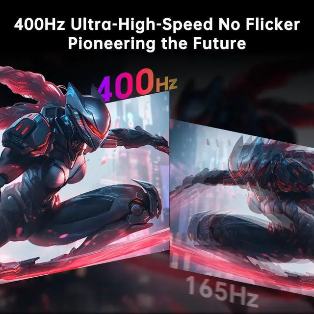 Alt view image 2 of 6 - 24.5 Inch 400Hz Gaming Monitor, 240Hz Monitor 1080P, Fast IPS, H25X7 | Adaptive Sync w/ 1ms, HDR 400, 128%sRGB, HDMI DisplayPort, 360Hz Monitors for Gamer, Tilt Adjustable, Eye Care, VESA Mount