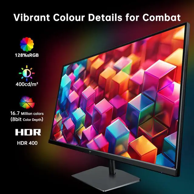 Alt view image 4 of 6 - 24.5 Inch 400Hz Gaming Monitor, 240Hz Monitor 1080P, Fast IPS, H25X7 | Adaptive Sync w/ 1ms, HDR 400, 128%sRGB, HDMI DisplayPort, 360Hz Monitors for Gamer, Tilt Adjustable, Eye Care, VESA Mount
