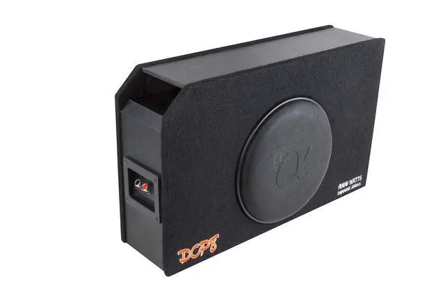 Alt view image 2 of 7 - Dynamis DCP8 8 inch 1000 Watts 4-Ohm Shallow Mount Flat Enclosed Sub woofer in Ported Vented Box for Tight Spaces in Cars and Trucks, Slim Thin Loaded Subwoofer Custom Port Bass Enclosure