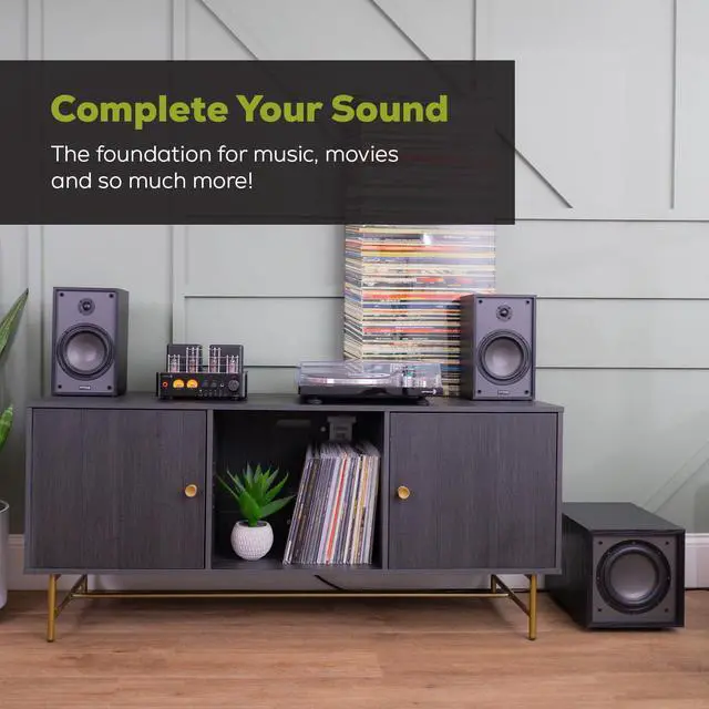 Alt view image 4 of 6 - Classic CS800 8" 150W Powered Subwoofer with Class-D Amplifier, Deep Bass and Clean Design for Home Theater & Music Black