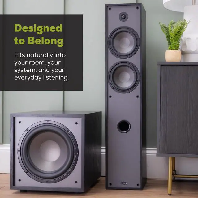 Alt view image 3 of 6 - Classic CS800 8" 150W Powered Subwoofer with Class-D Amplifier, Deep Bass and Clean Design for Home Theater & Music Black