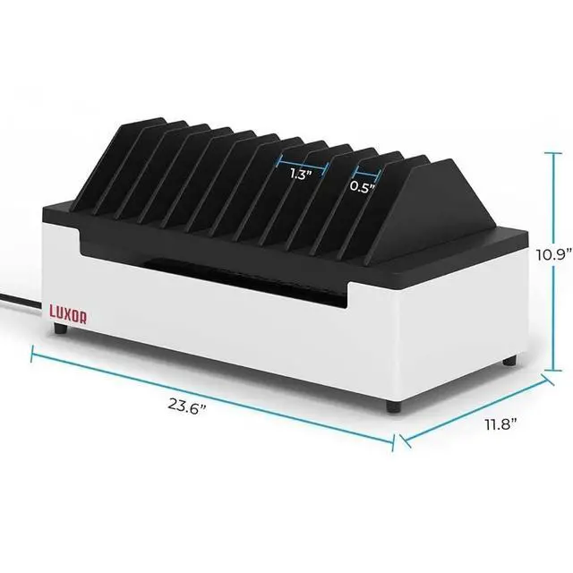 Alt view image 7 of 7 - Line Leader 12-Device Open Charging Station | Compact Desktop Charger for Laptops, Tablets, & Chromebooks | Space-Saving Design with Adjustable Dividers & UL Safety-Certified Power Strip
