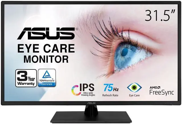 Main image of 32 Inch 1080P Monitor (VA329HE) - Full HD, IPS, 75Hz, Adaptive-Sync, Eye Care, Low Blue Light, Flicker Free, HDMI, VGA, Wall Mountable, Tilt Adjustable, Black