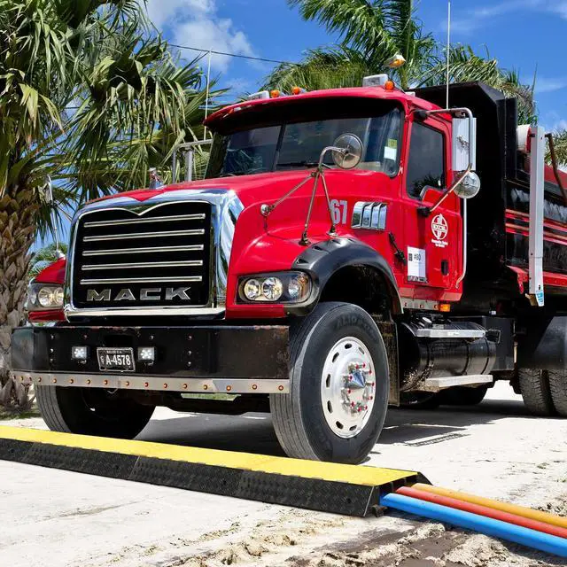 Alt view image 6 of 7 - Cable Ramp Protector 3 Channel Garden Hose Protecitive 44000 Lbs Load Capacity Heavy Duty, 35.43"x23.62"x4.33" Speed Bump for Road, Driveway, Walkway and Commercial Use