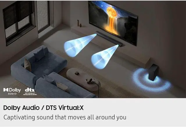 Alt view image 4 of 7 - Soundbar, S-Series (HW-B650F), 3.1 Ch DTS Virtual: X - Black, Q-Symphony, Voice Enhance Mode, Wireless Surround Sound Compatible. Adaptive Sound, Movie & Gaming