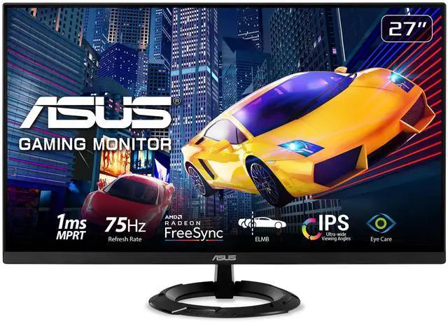 Main image of 27 1080P Gaming Monitor (VZ279QG1R) - Full HD, IPS, 75Hz, 1ms, Extreme Low Motion Blur, FreeSync, Eye Care, DisplayPort, HDMI, Tilt Adjustable, Ultra-Slim,Black
