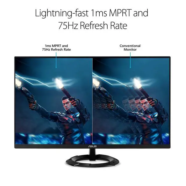Alt view image 2 of 7 - 27 1080P Gaming Monitor (VZ279QG1R) - Full HD, IPS, 75Hz, 1ms, Extreme Low Motion Blur, FreeSync, Eye Care, DisplayPort, HDMI, Tilt Adjustable, Ultra-Slim,Black