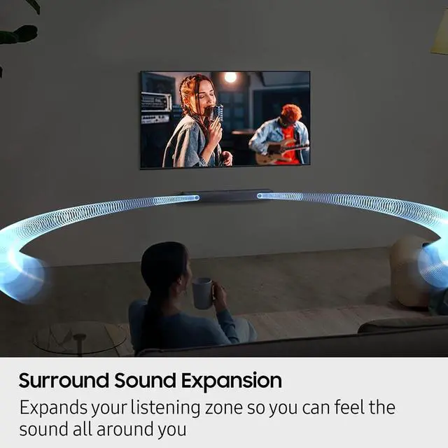 Alt view image 4 of 7 - B-Series Soundbar HW-B400F 2.0ch with Built-in Bass, Compact TV Speaker, Clear Voice Upgrade for Movies, TV Shows, Music, Easy Setup Home Audio System