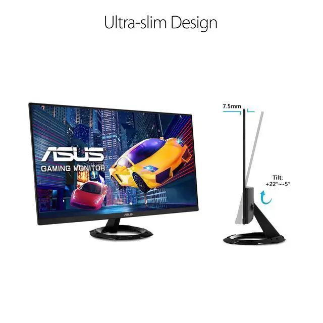 Alt view image 5 of 7 - 27 1080P Gaming Monitor (VZ279QG1R) - Full HD, IPS, 75Hz, 1ms, Extreme Low Motion Blur, FreeSync, Eye Care, DisplayPort, HDMI, Tilt Adjustable, Ultra-Slim,Black