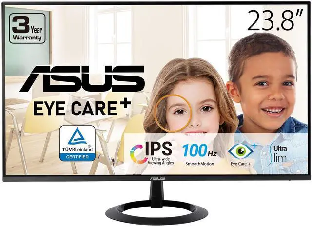 Main image of 24 (23.8-inch viewable) Eye Care Monitor (VZ24EHF) - IPS, Full HD (1920 x 1080), Frameless, 100Hz, Adaptive-Sync, 1ms, HDMI, Low Blue Light, Flicker Free, Ultra-Slim Profile