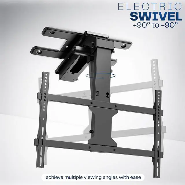 Alt view image 7 of 7 - Swivel Electric Ceiling TV Mount, 37 to 70 in Screens, MOUNT-E-FD75C-S | Black, Swiveling, Large Motorized Flip Down, Flat Roof VESA Mount, Heavy Duty Steel, App and Voice Control, Holds 99 lbs