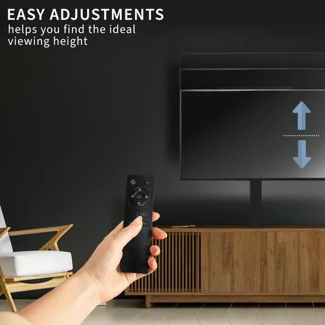 Alt view image 7 of 7 - Motorized Large TV Stand for 37 to 77 inch Screens, MOUNT-E-UP80P | Black, Vertical Lift Television Stand with Remote Control and Tuya Smart App Compatibility, Compact TV Mount Bracket