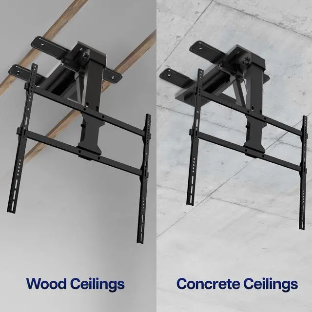 Alt view image 7 of 7 - Black Electric Ceiling TV Mount for 37 to 86 in Screens, MOUNT-E-FD85C | Large Motorized Flip Down TV Mount, Pitched Roof VESA Mount, Heavy Duty Steel, App and Voice Control, Holds 121 lbs