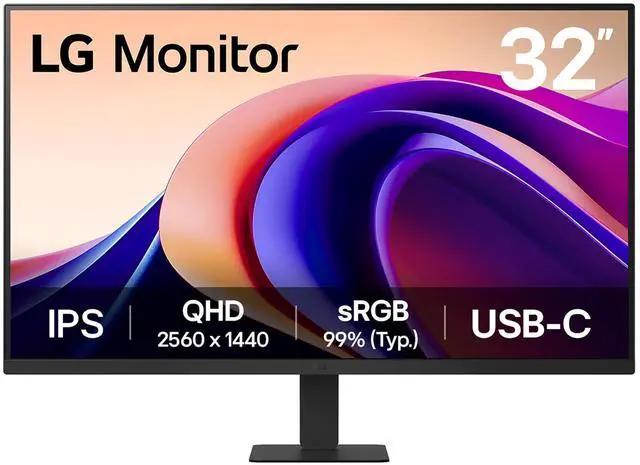Main image of 32U631A-B 32-inch QHD (2560 x 1440) IPS Computer Monitor, 100Hz, 5ms, HDR10, Reader Mode, Flicker Safe, HDMI, USB Type-C 15W PD, Black