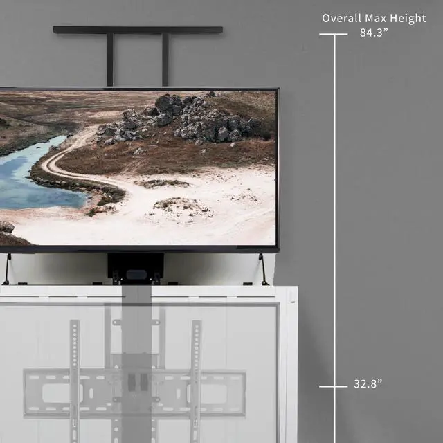 Alt view image 4 of 7 - Motorized Large TV Stand for 37 to 77 inch Screens, MOUNT-E-UP80D | Black, Vertical Lift Television Stand with Remote Control, Compact TV Mount Bracket