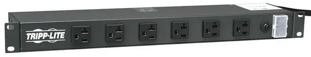 Main image of 12-Outlet Rackmount PDU Power Strip, Six Front & Six Rear Facing Outlets, 20A, 120V, 15ft Cord with L5-20P Plug, Horizontal 1U Rack Mount, Manufacturer's (RS-1215-20T)