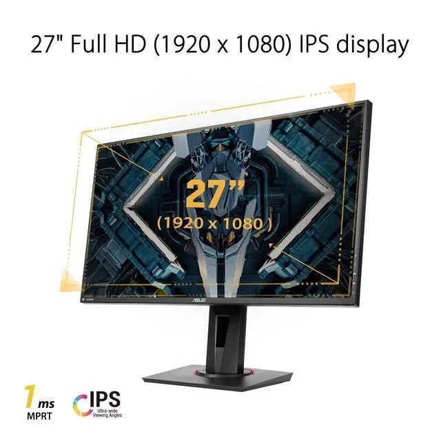 Alt view image 2 of 6 - TUF Gaming 27 1080P Monitor (VG279QR) - Full HD, IPS, 165Hz, 1ms, Extreme Low Motion Blur, G-SYNC Compatible, Shadow Boost, VESA Mountable, DisplayPort, HDMI, Height Adjustable