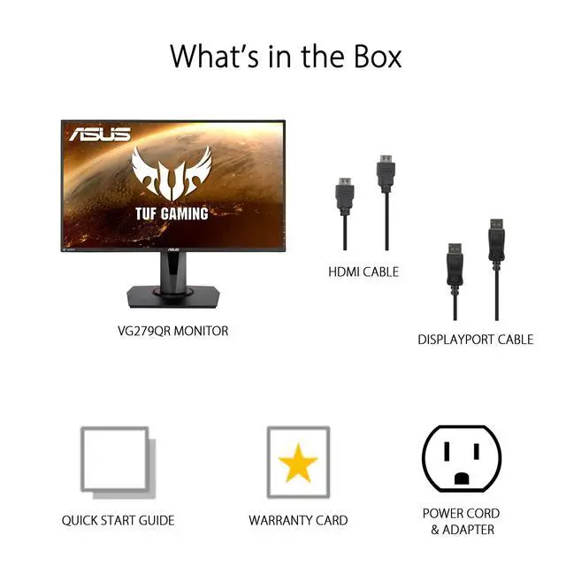 Alt view image 5 of 6 - TUF Gaming 27 1080P Monitor (VG279QR) - Full HD, IPS, 165Hz, 1ms, Extreme Low Motion Blur, G-SYNC Compatible, Shadow Boost, VESA Mountable, DisplayPort, HDMI, Height Adjustable