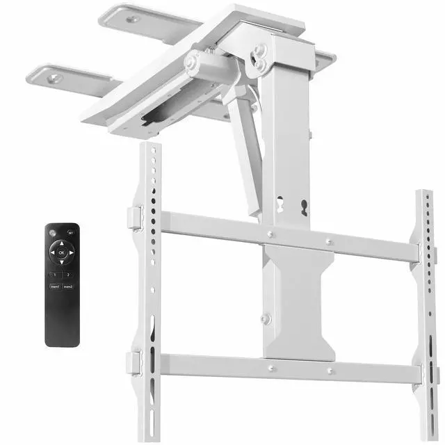 Main image of Electric Flip Down Ceiling TV Mount for 37 to 70 inch Screens, Large Motorized Flat or Pitched Ceiling VESA Mount, Holds up to 99 lbs, App and Voice Control, White, MOUNT-E-FD75CW