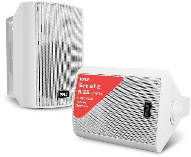 Main image of 5.25" Wall Mount Bluetooth Speakers, Waterproof Indoor/Outdoor Speaker System, 240W Max, Marine Grade, Wireless Music Streaming, Full Range Stereo, Suitable for Patio, Poolside, Home (White Pair)