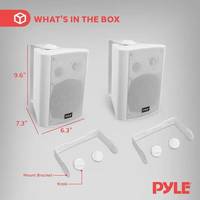 Alt view image 6 of 6 - 5.25" Wall Mount Bluetooth Speakers, Waterproof Indoor/Outdoor Speaker System, 240W Max, Marine Grade, Wireless Music Streaming, Full Range Stereo, Suitable for Patio, Poolside, Home (White Pair)