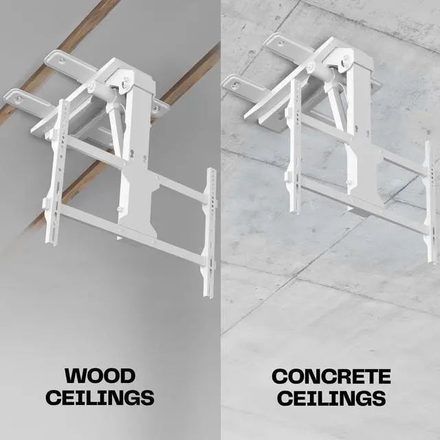 Alt view image 7 of 7 - Electric Flip Down Ceiling TV Mount for 37 to 70 inch Screens, Large Motorized Flat or Pitched Ceiling VESA Mount, Holds up to 99 lbs, App and Voice Control, White, MOUNT-E-FD75CW