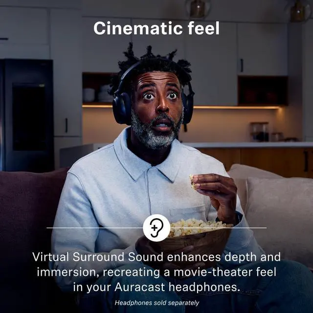 Alt view image 6 of 7 - RS 275 TV Headphones - Bluetooth Headphones and Transmitter Bundle - Low Latency Wireless Headphones with Virtual Surround Sound, Speech Clarity and Auracast Technology - 50 h Battery