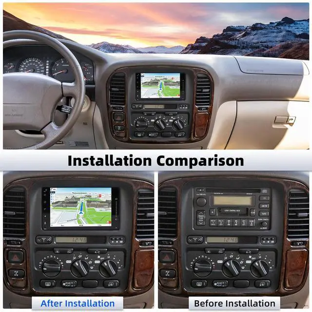 Alt view image 2 of 7 - 7'' Android Radio for Toyota Land Cruiser 100 1998-2007, Touch Screen Upgrade Car Play Stereo with Carplay/Android Auto/Bluetooth/SWC/GPS/5G/WiFi/DSP/EQ/AHD Backup Camera