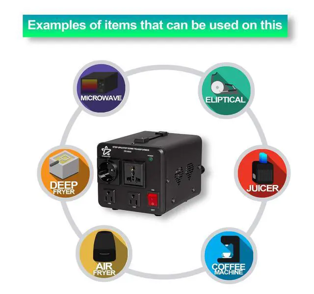 Alt view image 6 of 7 - Dynastar Step Up & Step Down Voltage Converter and Transformer, 110-220 to 220-240 Volts; Heavy Duty, Extra Durable Coil, 5-Year-, 5000 Watts
