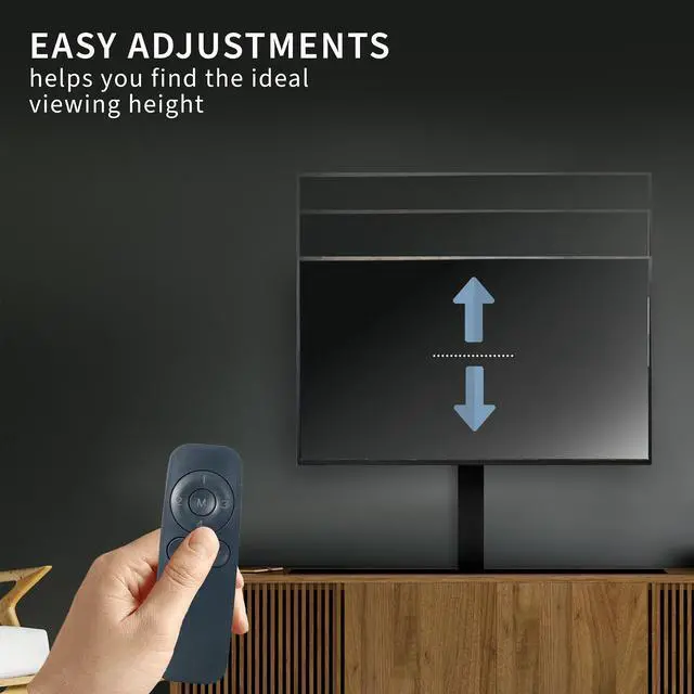 Alt view image 7 of 7 - Motorized Large TV Stand for 37 to 77 inch Screens, MOUNT-E-UP80D | Black, Vertical Lift Television Stand with Remote Control, Compact TV Mount Bracket