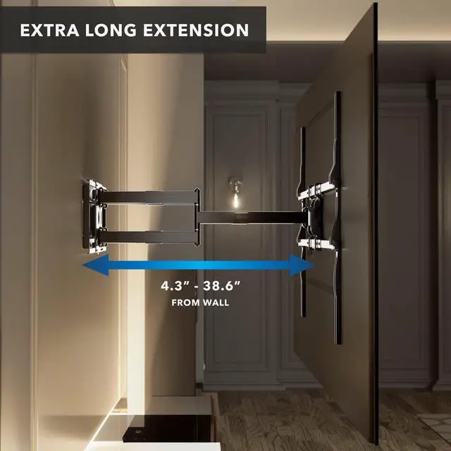 Alt view image 5 of 6 - The Beast XXL Long Arm TV Wall Mount, 75-140" | Full motion mount holds up to 275 lbs, 38.6" extension, tilt swivel level adjust, VESA 1200x900