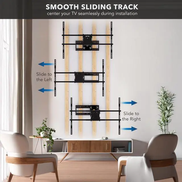Alt view image 4 of 6 - The Beast XXL Long Arm TV Wall Mount, 75-140" | Full motion mount holds up to 275 lbs, 38.6" extension, tilt swivel level adjust, VESA 1200x900