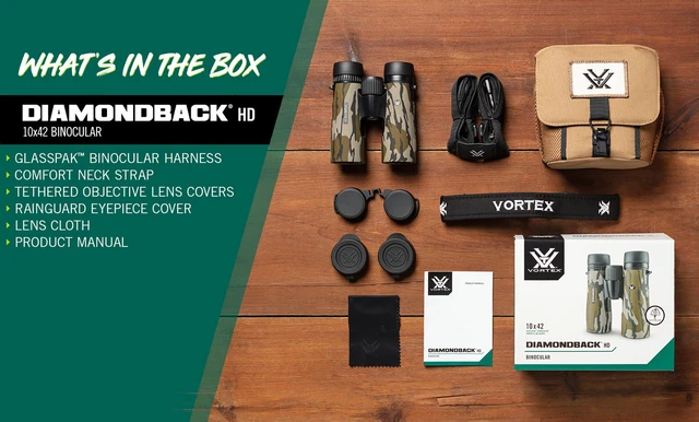 Alt view image 5 of 6 - Diamondback HD 10x42 Binoculars (Mossy Oak Bottomland) | HD Optics, Tripod Adaptable, Waterproof, Fogproof, Shockproof, Included GlassPak - Unlimited, Unconditional